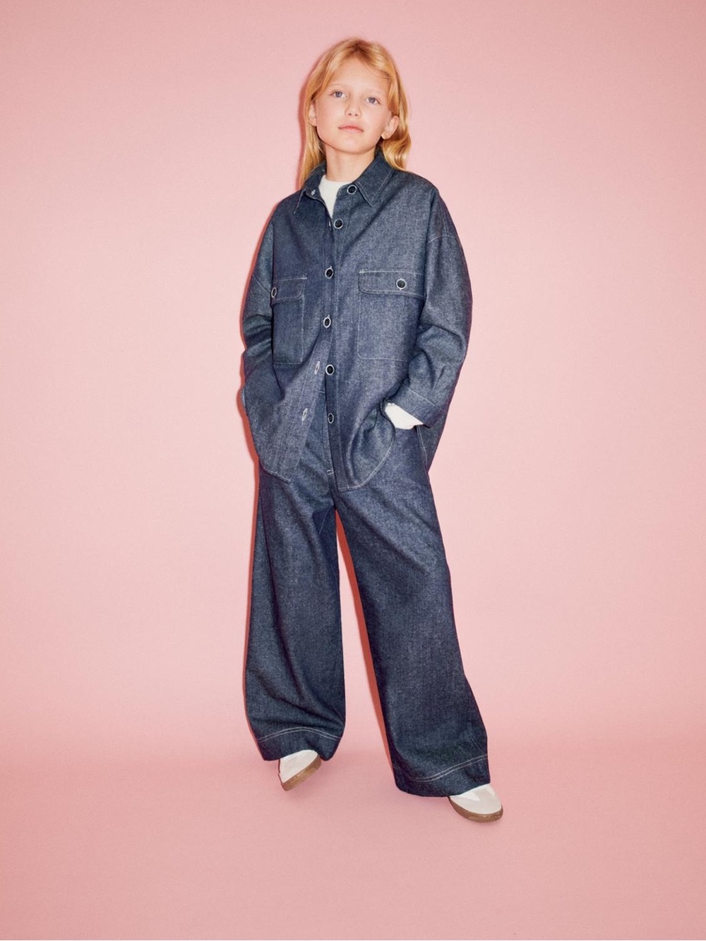 ISO Zara Girls Oversized Denim Effect Set size 12